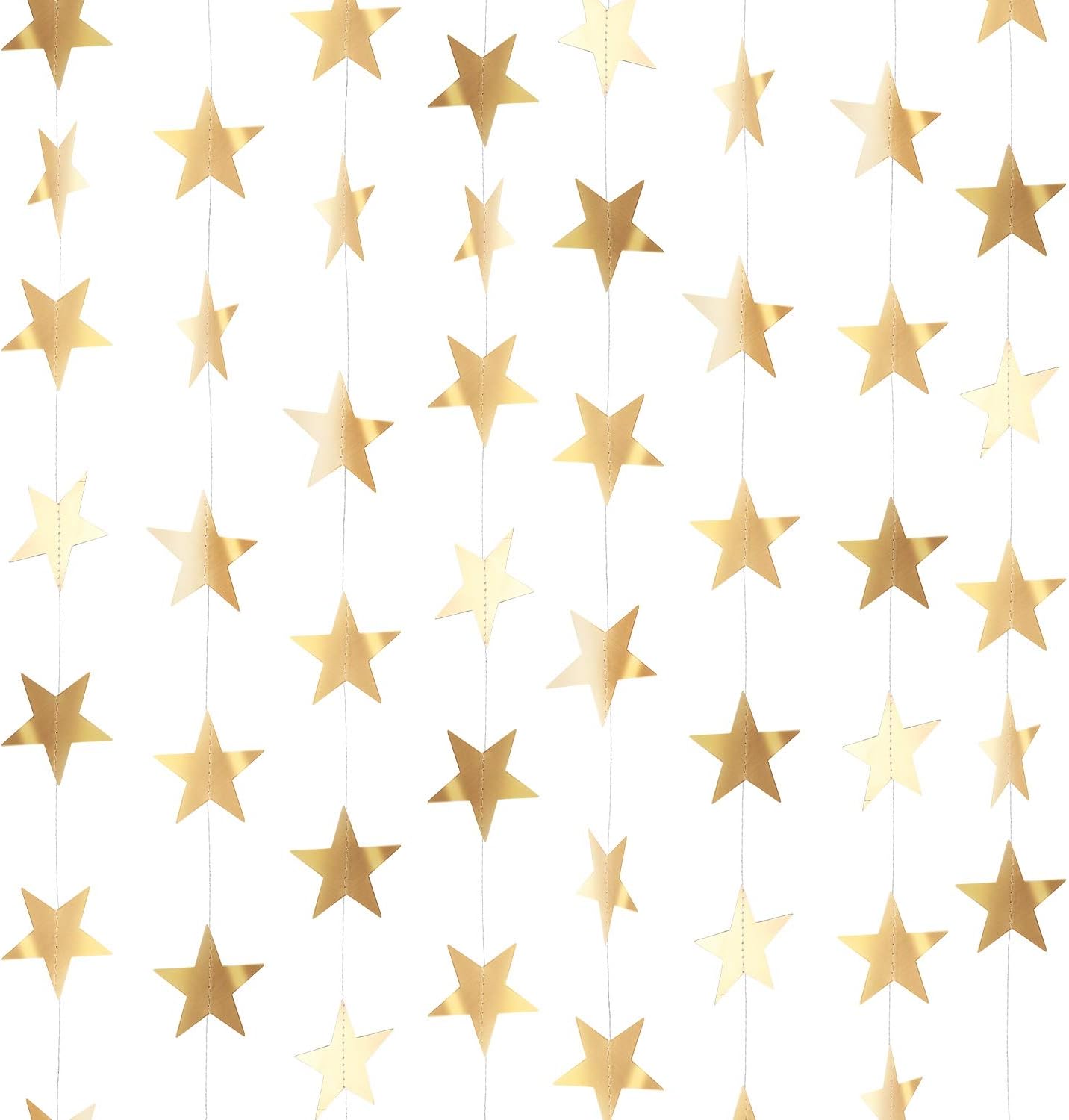 Patelai Glitter Star Garland Banner Decor 130 Feet Star Hanging Bunting Banner Twinkle Backdrop for