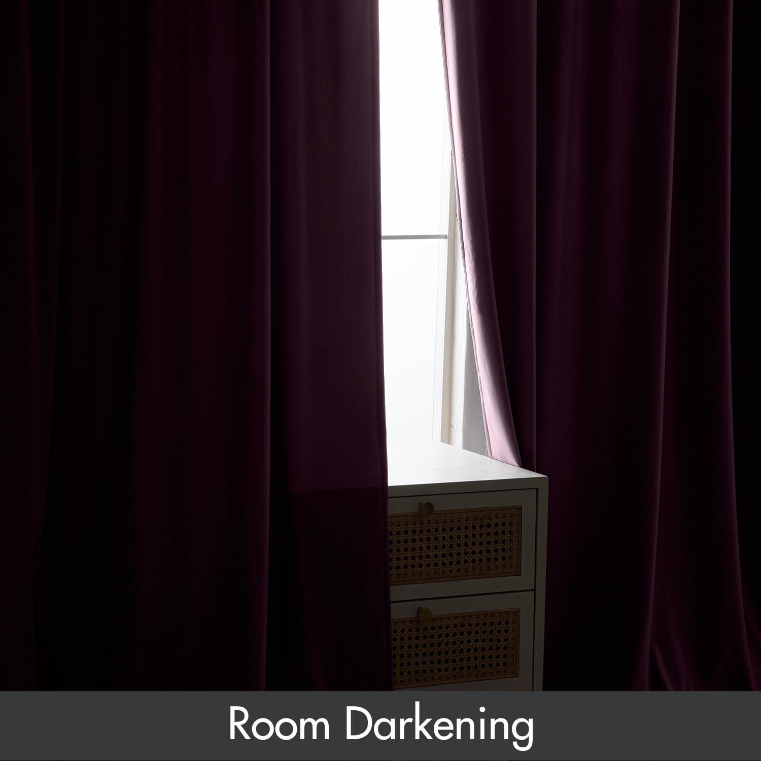 MIULEE Purple Orchid Velvet Curtains Thermal Insulated Blackout Curtain Drapes for Bedroom Living
