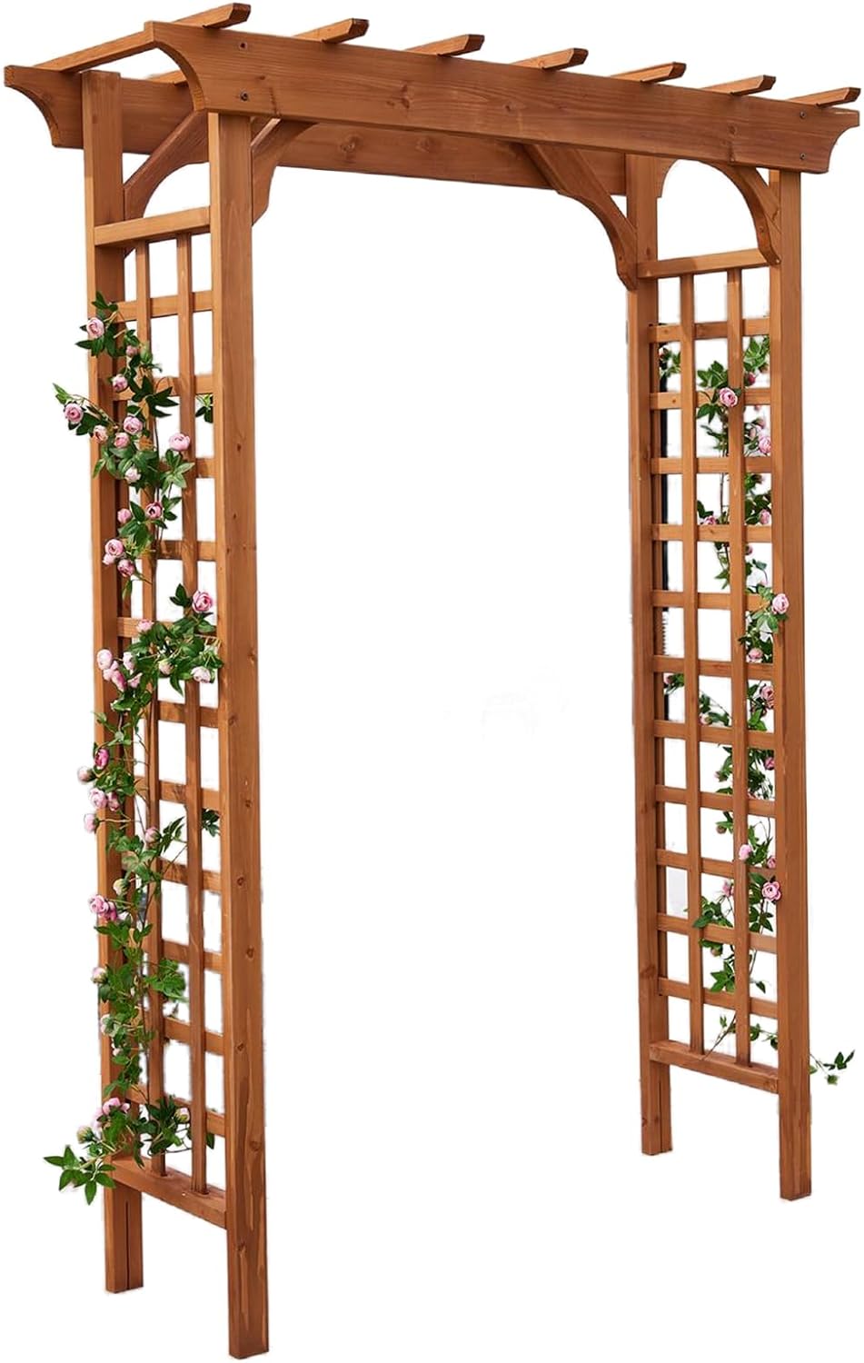 Solid Fir Wooden Garden Arch Premium Outdoor Trellis for Climbing Plants, 83.37”H×61”W×26’’D, Also