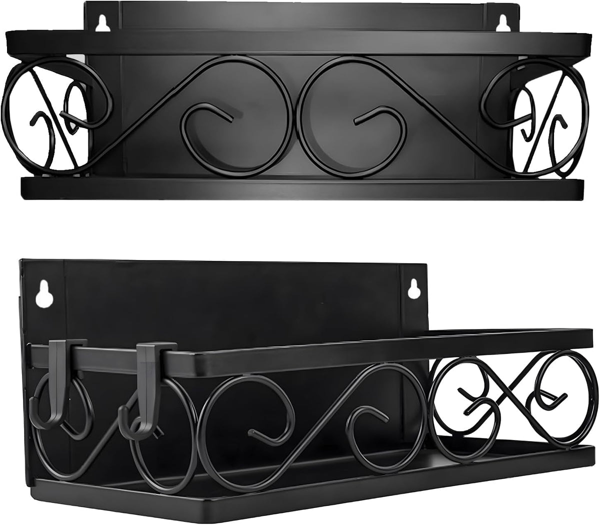LEONARDLEE Magnetic spice Rack, Stronger Magnet with Wall Mount Option. 4 Removable Hooks, Perfect