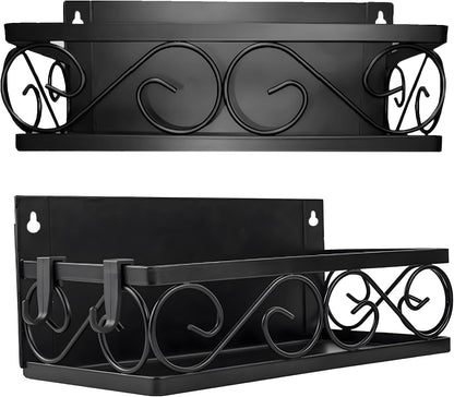 LEONARDLEE Magnetic spice Rack, Stronger Magnet with Wall Mount Option. 4 Removable Hooks, Perfect