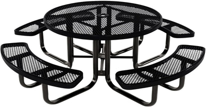 Coated Outdoor Furniture Heavy-Duty Portable Outdoor Kids Table with Umbrella Hole, Expanded Metal