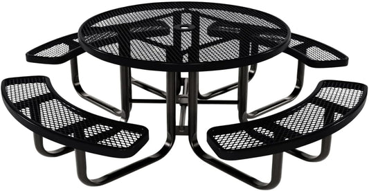 Coated Outdoor Furniture Heavy-Duty Portable Outdoor Kids Table with Umbrella Hole, Expanded Metal