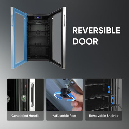 120 Can Beverage Refrigerator ??Mini Fridge with Glass Door for Soda Beer or Wine, Beverage Cooler