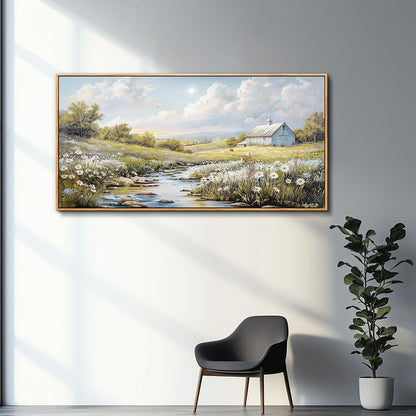 PHAOHUAXM Wood Framed Wall Art For Living Room Large Canvas Wall Decor For Bedroom Flower