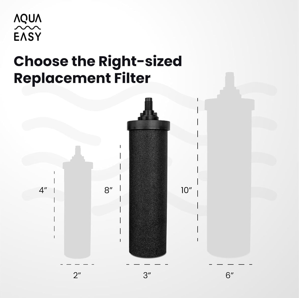 AquaEasy BB9 Activated Carbon Water Filter Candle(4 Pcs) Replacement Gravity Water Filter Candle