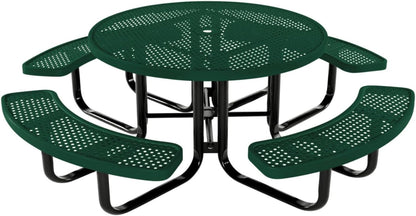 Coated Outdoor Furniture Heavy-Duty Portable Outdoor Kids Table with Umbrella Hole, Punched Steel