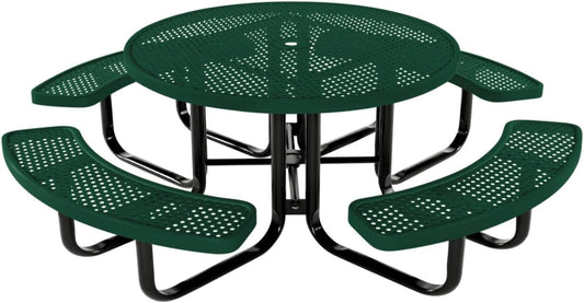 Coated Outdoor Furniture Heavy-Duty Portable Outdoor Kids Table with Umbrella Hole, Punched Steel