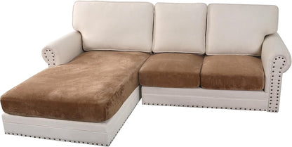 H.VERSAILTEX Velvet Stretch Sectional Couch Covers 3 Pieces Sofa Seat Cushion Covers L Shape