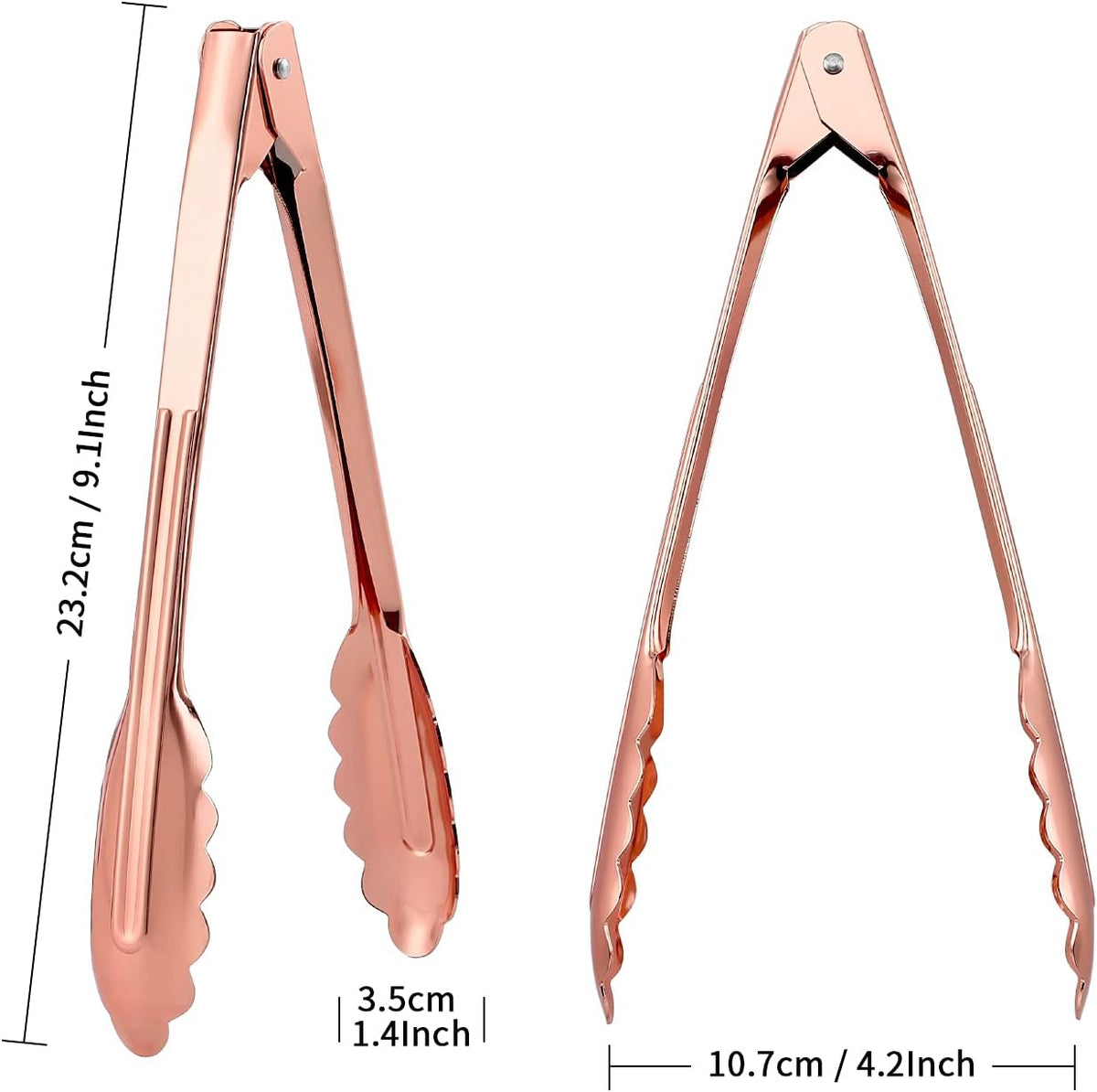 MSY BIGSUNNY 9 Inch Kitchen Food Tongs for Cooking and Serving Tongs- Aluminum - Set of 3 (pink