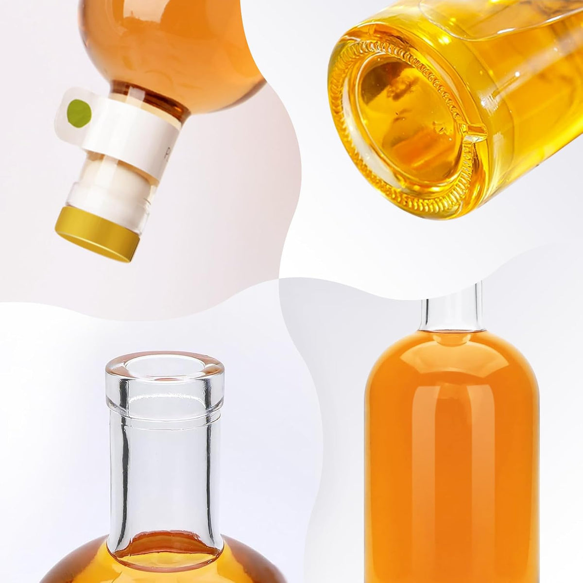 Olive Oil Dispenser Bottle for Kitchen, Clear Glass Oil and Vinegar Dispenser Set, Coffee Syrup