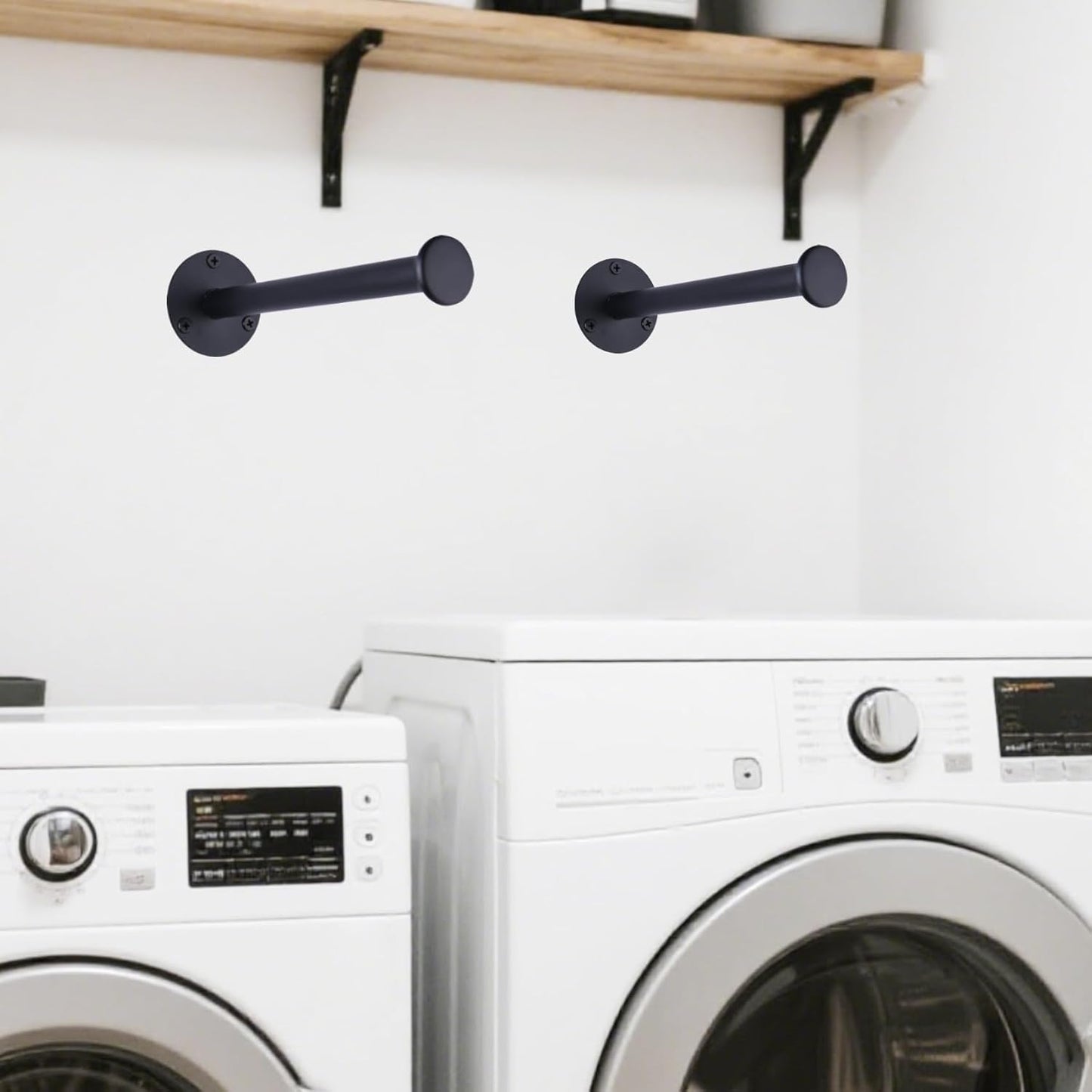 2 Pack Retractable Hanger Holder for Laundry Room, Wall Mount Organizer Rack for Lightweight
