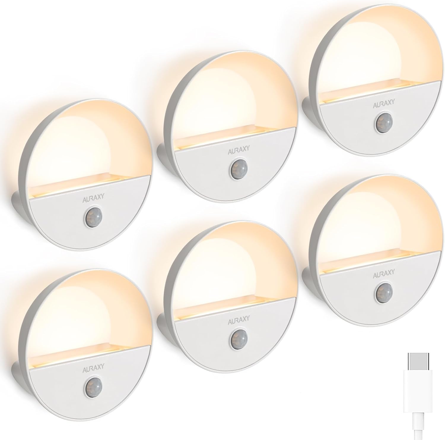 Rechargeable Battery Night Light, Motion Sensor Night Light, LED Warm White Magnetic Stick-on