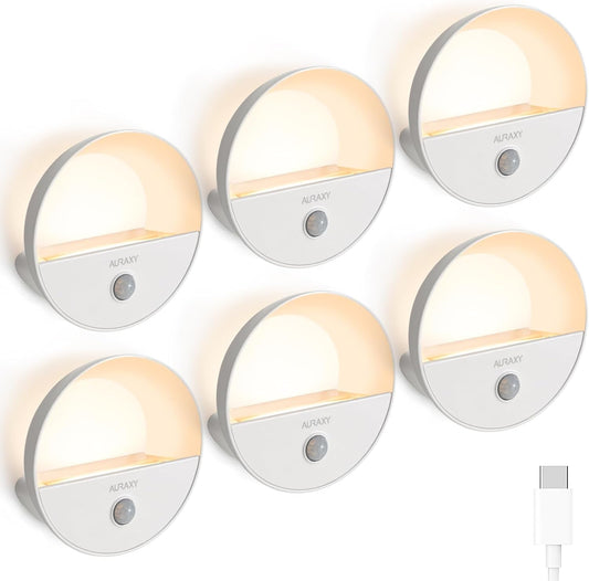 Rechargeable Battery Night Light, Motion Sensor Night Light, LED Warm White Magnetic Stick-on