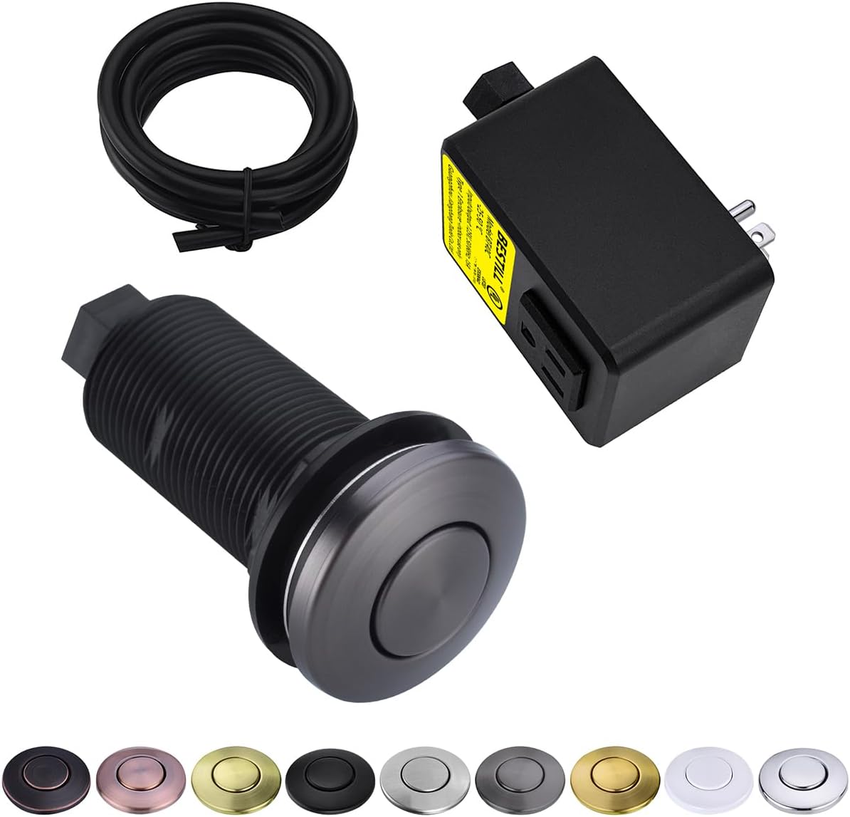 BESTILL Garbage Disposal Button, UL Listed, Cordless Sink Top Air Switch Kit for Waste Disposer