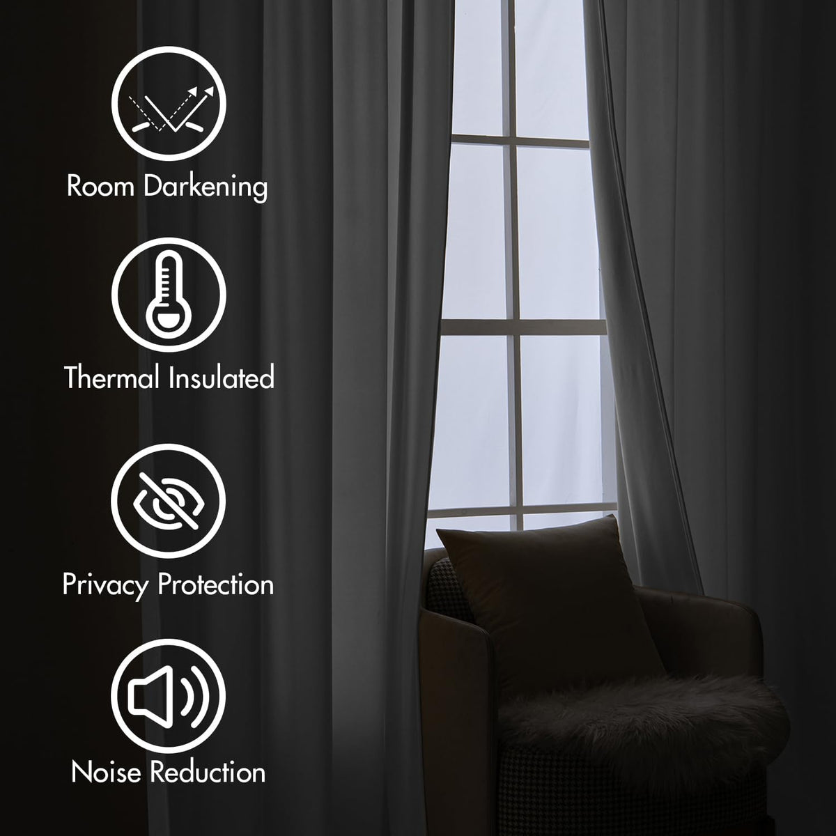 MIULEE White Velvet Curtains 90 inches Long 2 Panels - Luxury Pinch Pleated Room Darkening Window