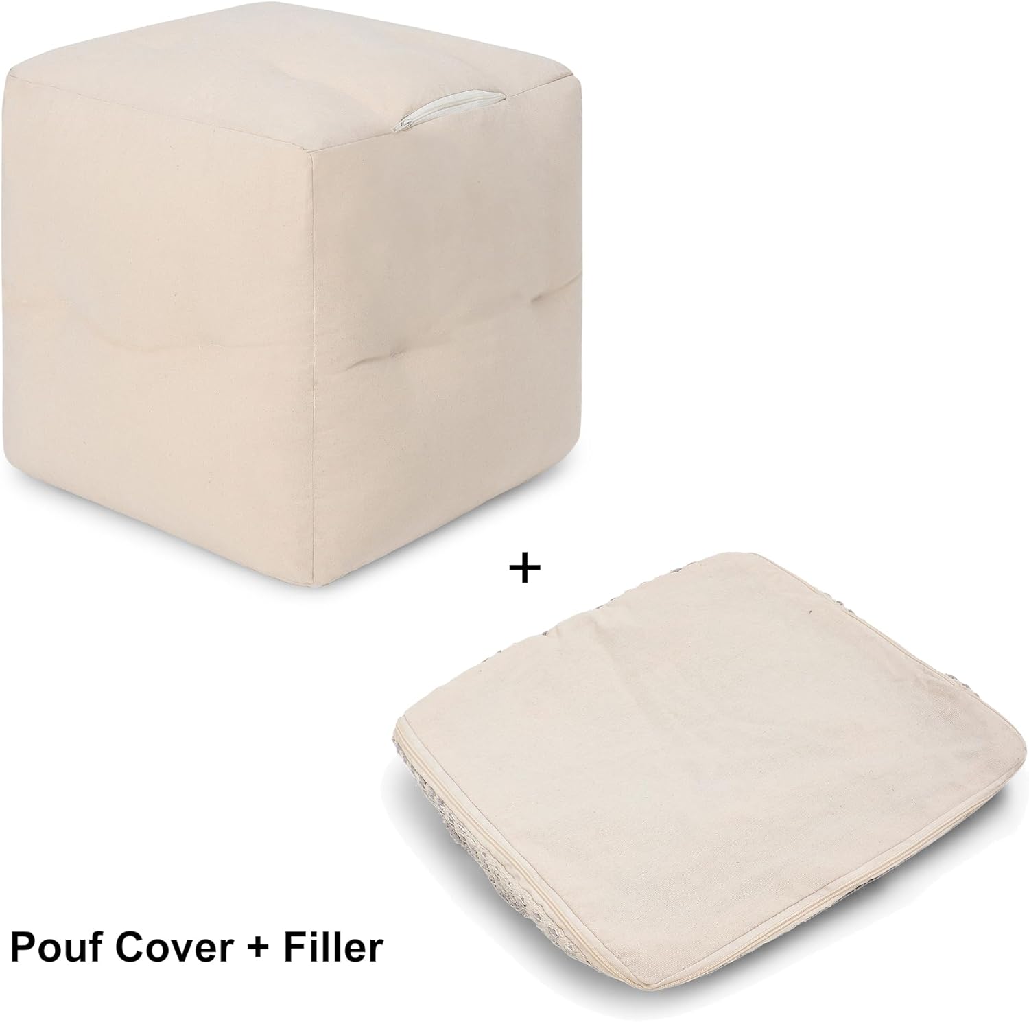 REDEARTH · Tufted Pouf Ottoman with Filler Textured Storage Cube Bean Bag Pouffe Footrest for