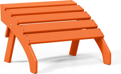 WestinTrends Dylan Outdoor Patio HDPE Adirondack Ottoman Footrest, Orange