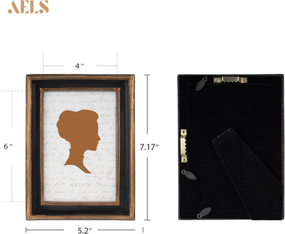 AELS 4x6 Inch Vintage Picture Frame, Elegant Luxury Antique Photo Frames with Glass Front, Photo