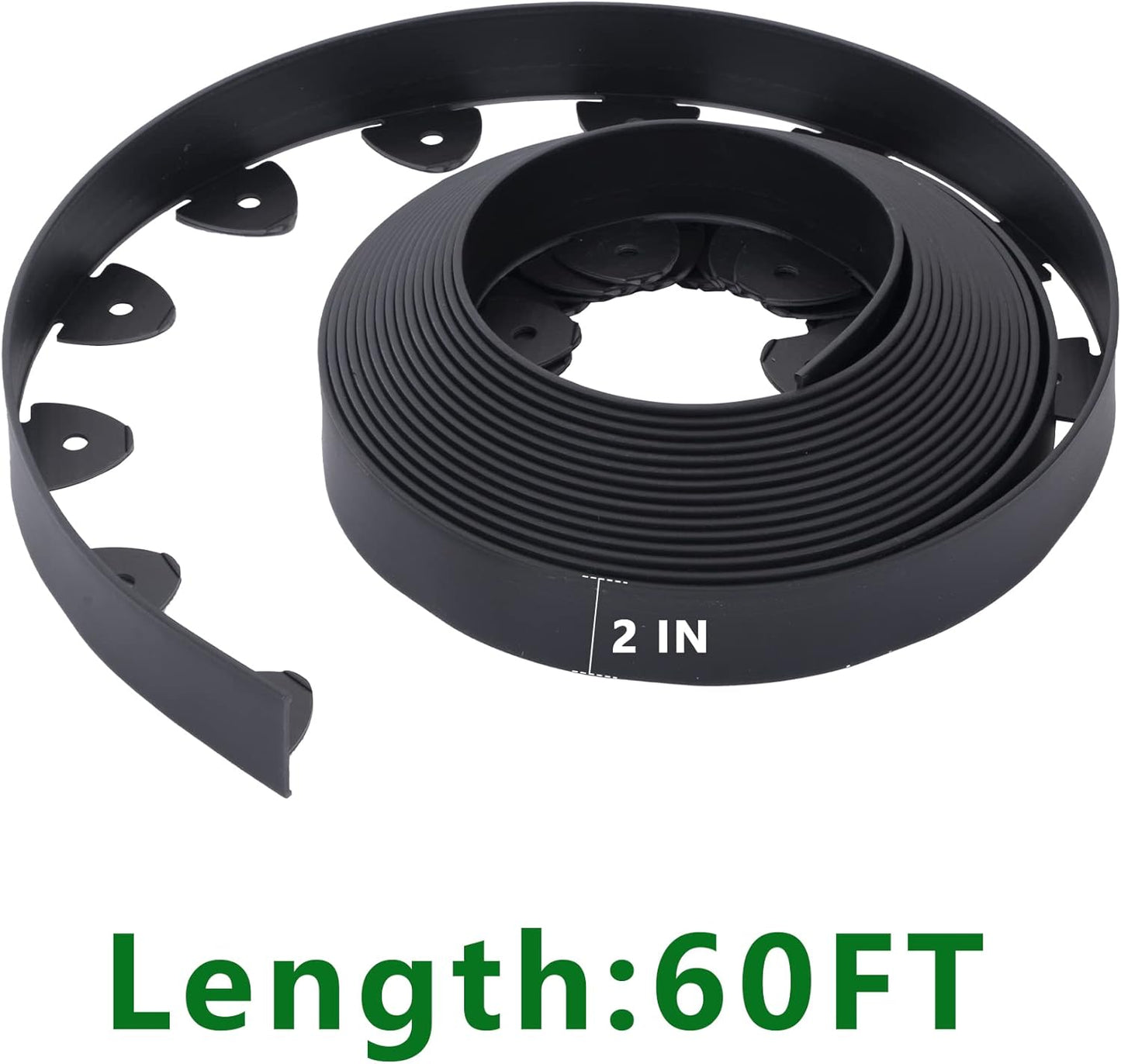 No Dig Landscape Edging Kit 60FT 2IN Tall with Scissors, Heavy Duty PP Material Garden Edging with