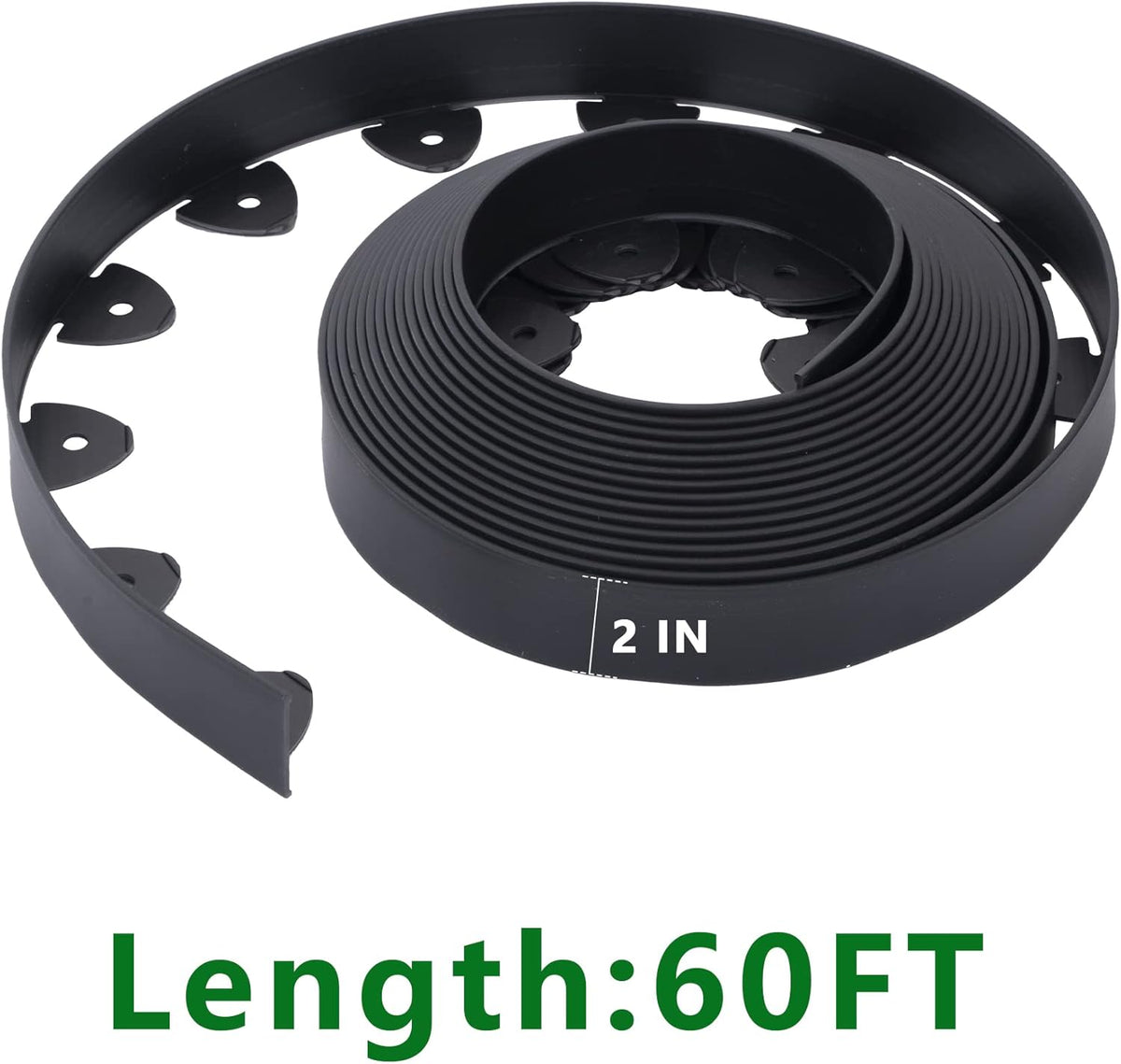 No Dig Landscape Edging Kit 60FT 2IN Tall with Scissors, Heavy Duty PP Material Garden Edging with