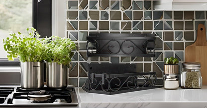 LEONARDLEE Magnetic spice Rack, Stronger Magnet with Wall Mount Option. 4 Removable Hooks, Perfect