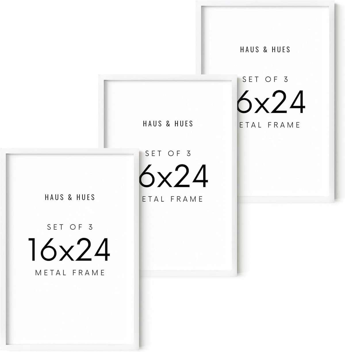 HAUS AND HUES 16x24 White Metal Picture Frames - Features Premium Aluminum, Vertical & Horizontal