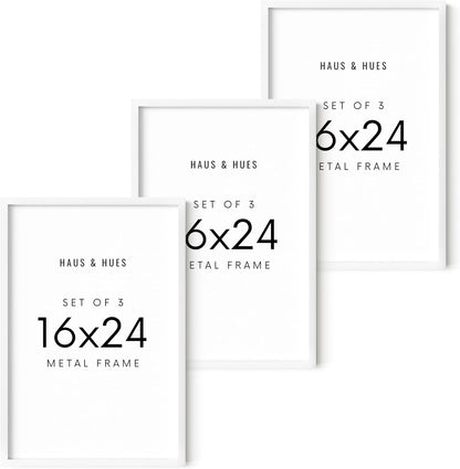 HAUS AND HUES 16x24 White Metal Picture Frames - Features Premium Aluminum, Vertical & Horizontal