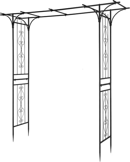 Outvita 7Ft Garden Arch Arbor, Steel Frame Stand Trellis, Arbour Archway for Wedding Ceremony