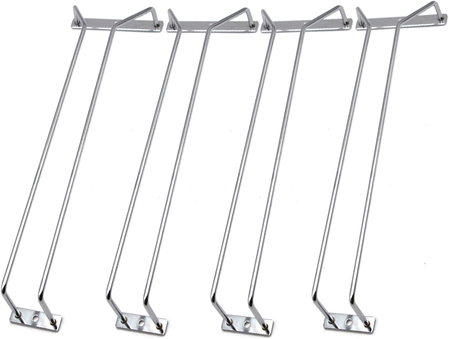 14-Inch Wine Glass Rack, Under Cabinet Wine Glass Holder Stainless Steel Chrome Finish Stemware
