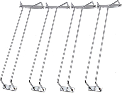 14-Inch Wine Glass Rack, Under Cabinet Wine Glass Holder Stainless Steel Chrome Finish Stemware