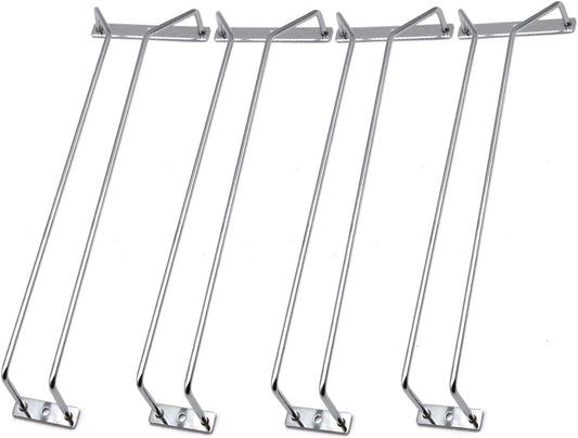 14-Inch Wine Glass Rack, Under Cabinet Wine Glass Holder Stainless Steel Chrome Finish Stemware