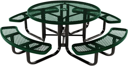 Coated Outdoor Furniture Heavy-Duty Portable Outdoor Kids Table with Umbrella Hole, Expanded Metal