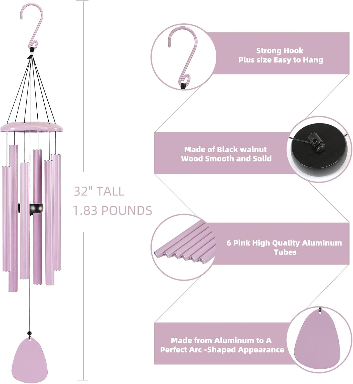 Wind-Chimes-Outdoor-Deep-Tone, Large Soothing Melodic Tones Windchimes, Wind Chimes for Outside