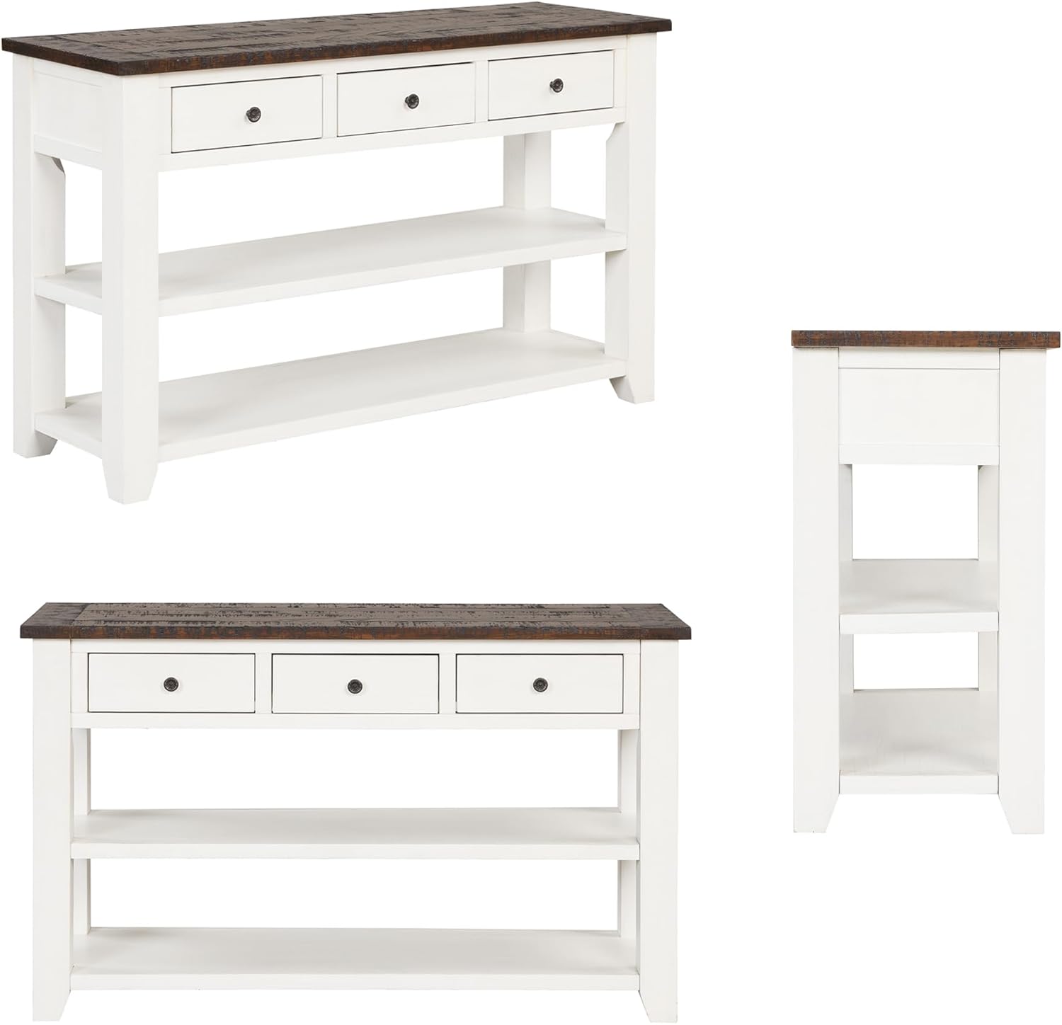 Farmhouse Wood Entryway Console Table 48-Inch Modern Sofa Entry Table with Drawers and Storage