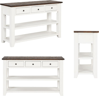 Farmhouse Wood Entryway Console Table 48-Inch Modern Sofa Entry Table with Drawers and Storage