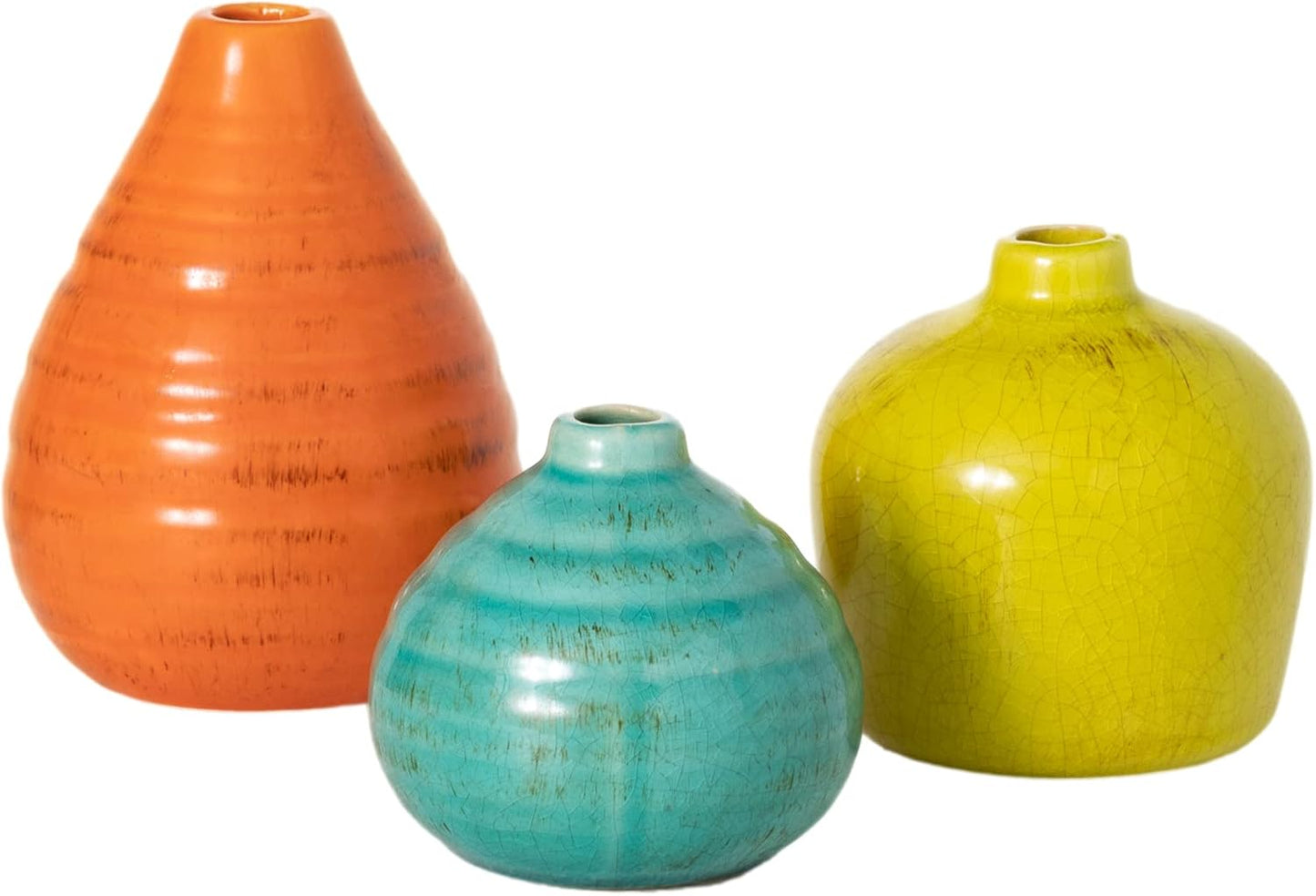 Sullivans Ceramic Vase Set- 3 Small Vases, Rustic Home Décor, Modern Farmhouses; Ideal Shelf Décor