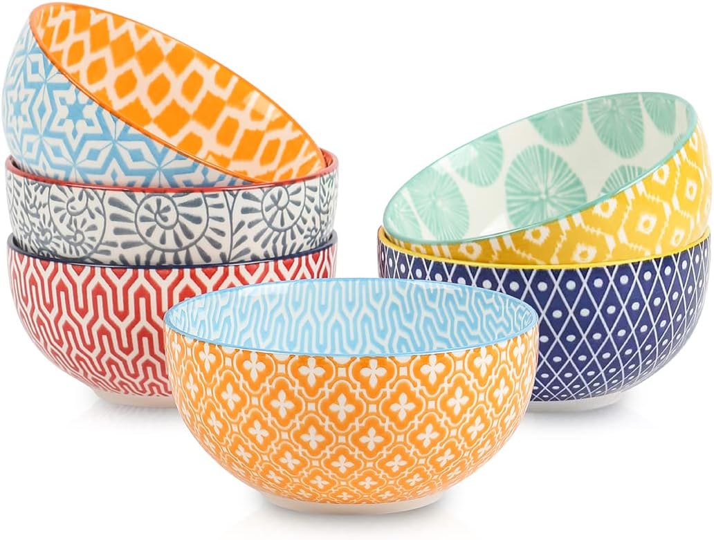 Selamica Ceramic 12 OZ Dessert Bowls Set, Ice Cream Bowls, 4.7 Inch Small Bowls for Ice Cream