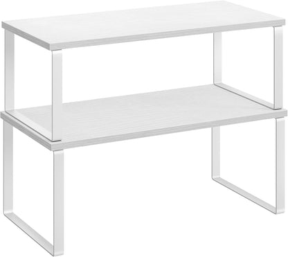 SONGMICS Cabinet Organizer Shelf, Set of 2 Kitchen Counter Shelves, Kitchen Storage, Spice Rack