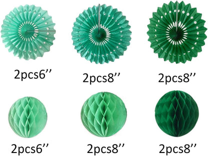 12pcs 6’’ 8’’ Honeycomb Balls Tissue Paper Fans Party Honeycomb Ball Fans Wall Tissue Pom Poms