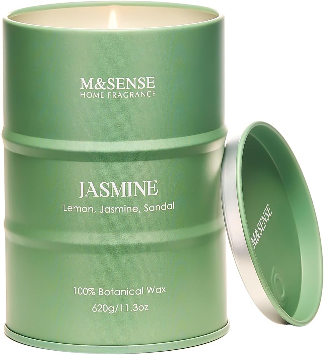 M&SENSE Jasmine Scented Candles Large, Natural Soy Candles 21.2oz 120 Hour Slow
