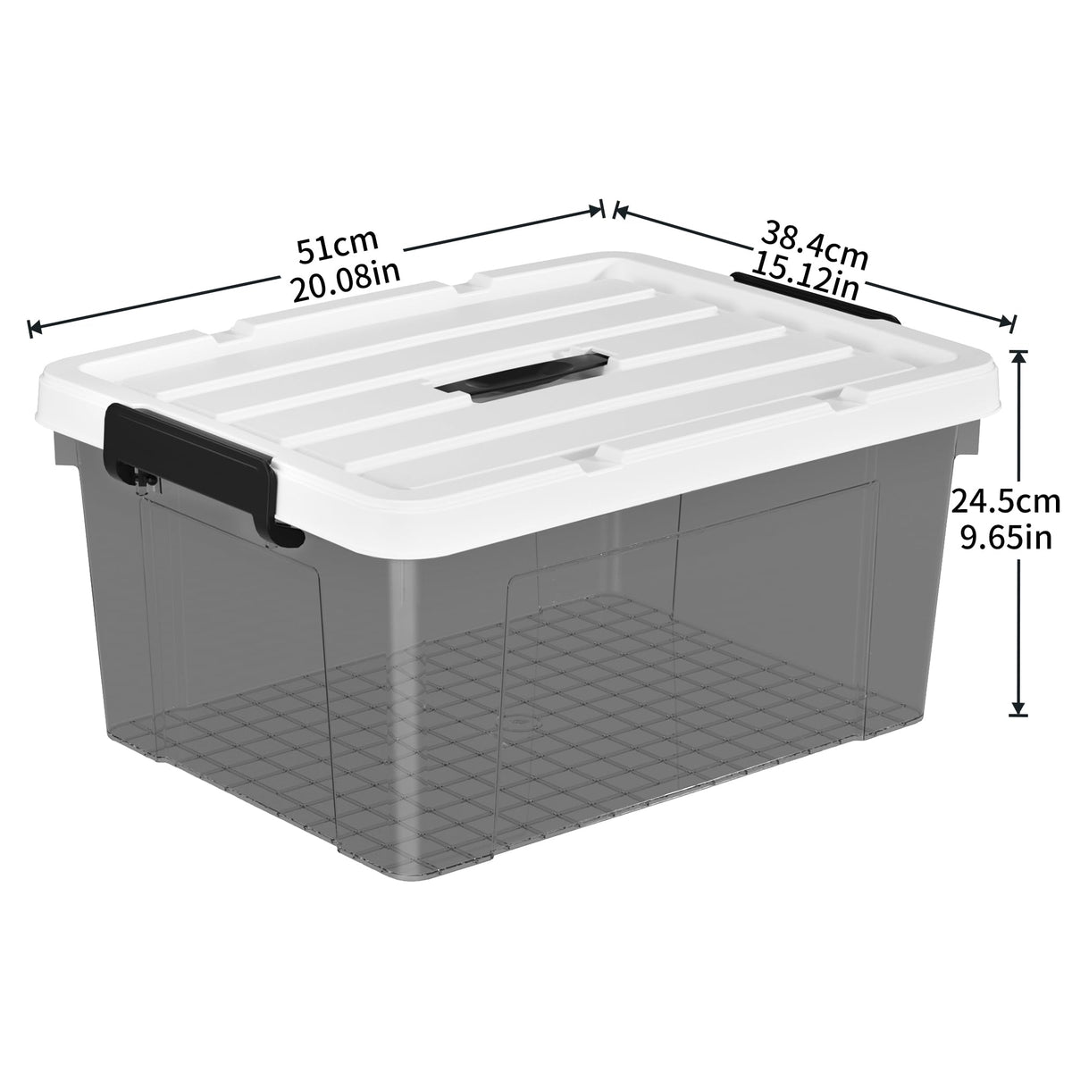 Cetomo Lidded Storage Bin with Handle, Tote Organizing Container with Durable Lid and Secure