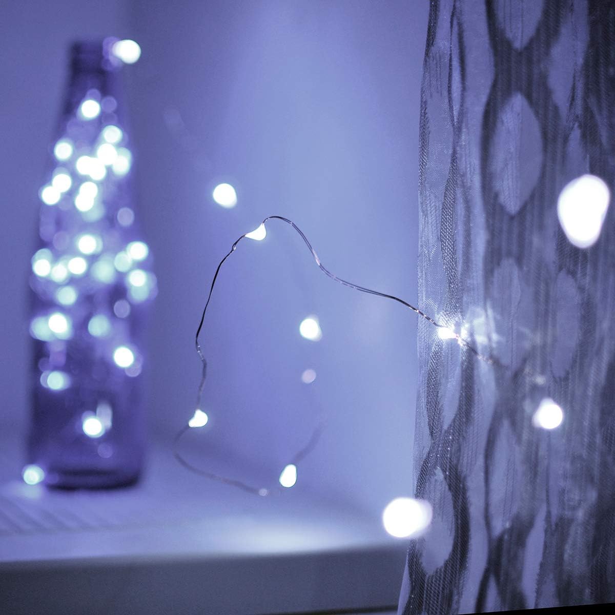 Led Fairy Lights Battery Operated, 1 Pack Mini Battery Powered Copper Wire Starry Fairy Lights for