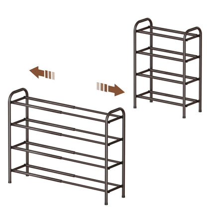 Gonfoam Expandable 4-Tier Shoe Rack for Closet and Entryway, Bronze