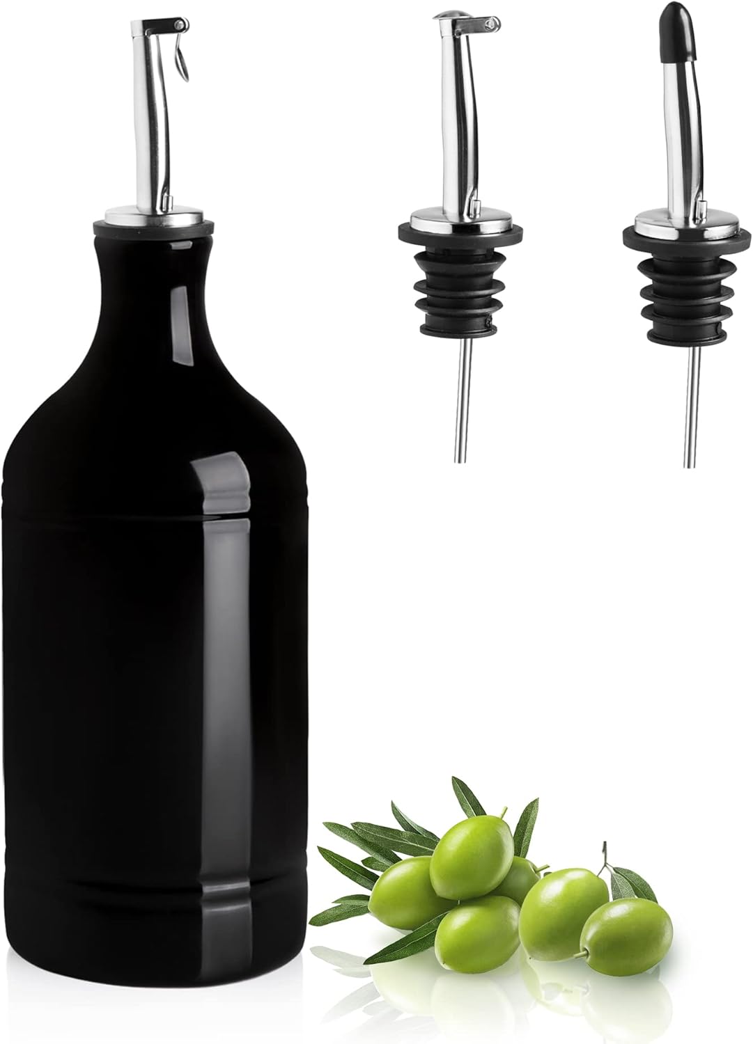 Sweejar Ceramic Olive Oil Dispenser Bottle, Opaque Oil Cruet Protects Oil to Reduce Oxidation