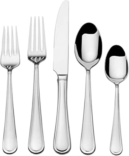 Mikasa, Virtuoso Flatware Service for 12, 65 Piece Set, 18/10 Stainless Steel, Silverware Set with