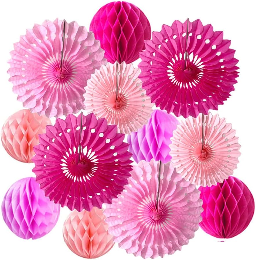 12pcs 6'' 8'' Honeycomb Balls Tissue Paper Fans Party Honeycomb Ball Fans Wall Decorations Tissue