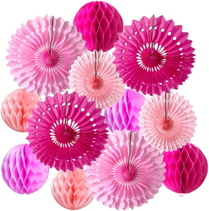 12pcs 6'' 8'' Honeycomb Balls Tissue Paper Fans Party Honeycomb Ball Fans Wall Decorations Tissue
