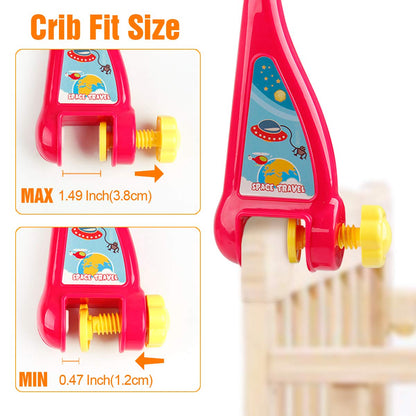 Mini Tudou Musical Baby Crib Mobile Toy with Lights and Music, Star Projector Function and Cartoon