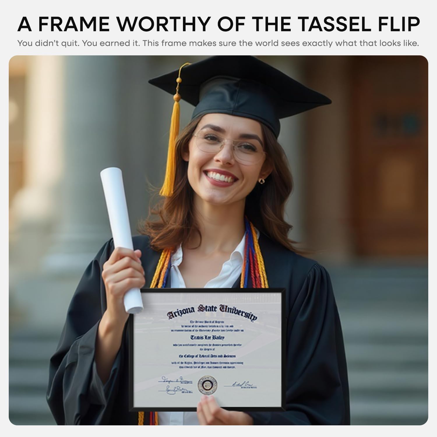 Homeforia Black Diploma Frame 8.5 x 11, High End Metal 8.5x11 Certificate Frames, 11x8.5 inch